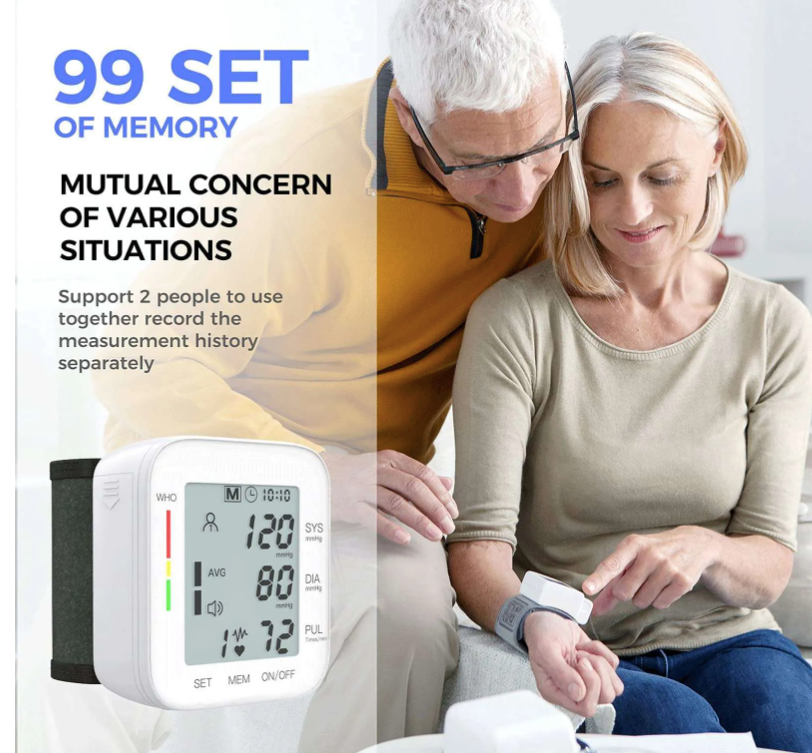 Blood Pressure Monitor LCD Display Adjustable Wrist Cuff