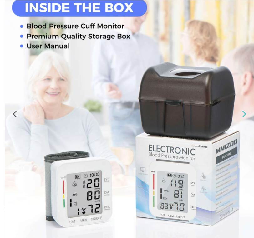 Blood Pressure Monitor LCD Display Adjustable Wrist Cuff
