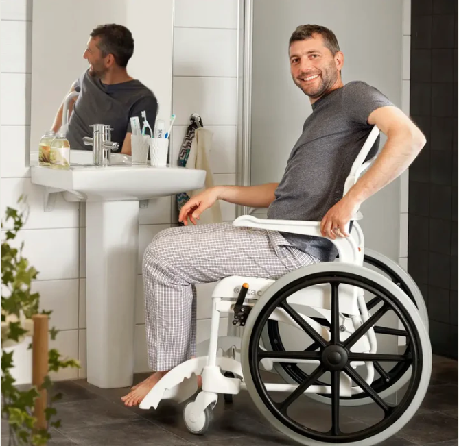 Etac Clean Self Propelled 24" Shower Commode Chair