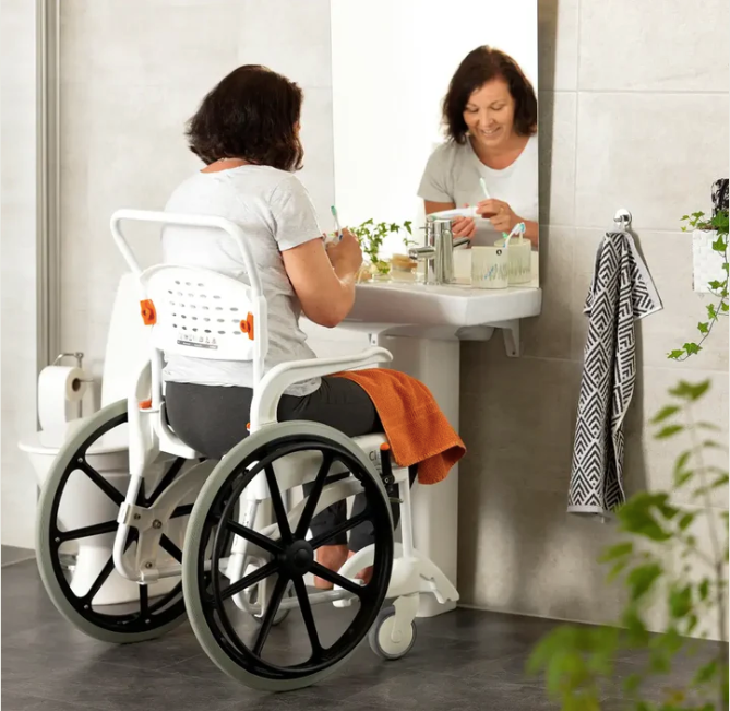 Etac Clean Self Propelled 24" Shower Commode Chair