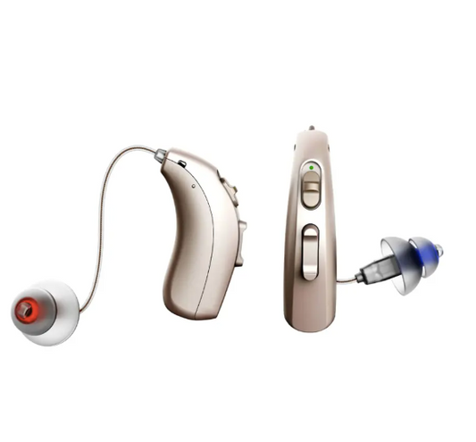 LINNER - Mercury OTC Rechargeable Hearing Aids for Seniors with Noise Cancellation, Easy to Use, 3 Modes, 9 Volume Levels - Beige Gold